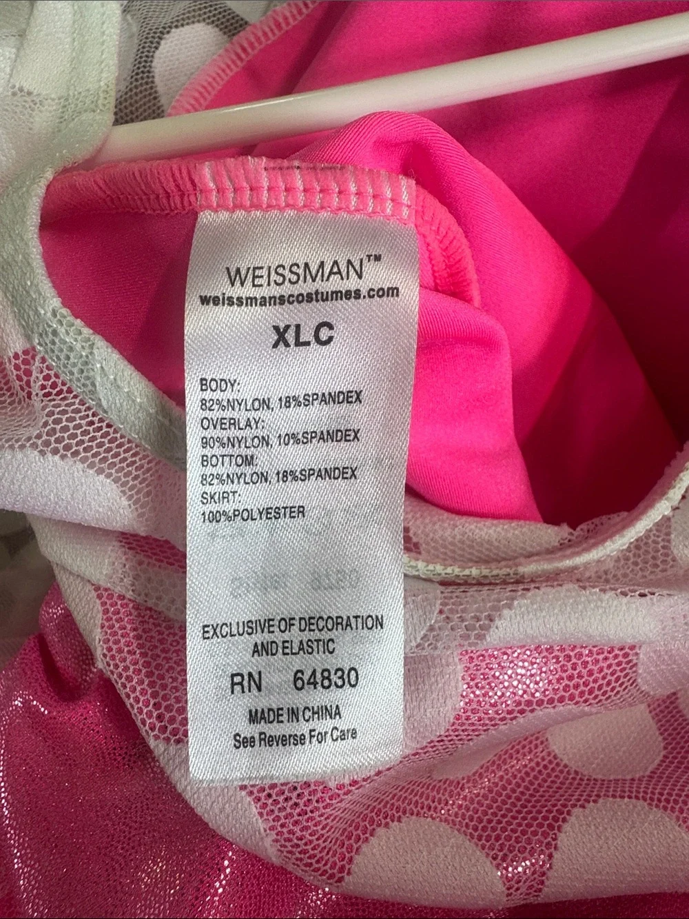 Weissman Hot Pink Polka Dot Tulle Dance Costume